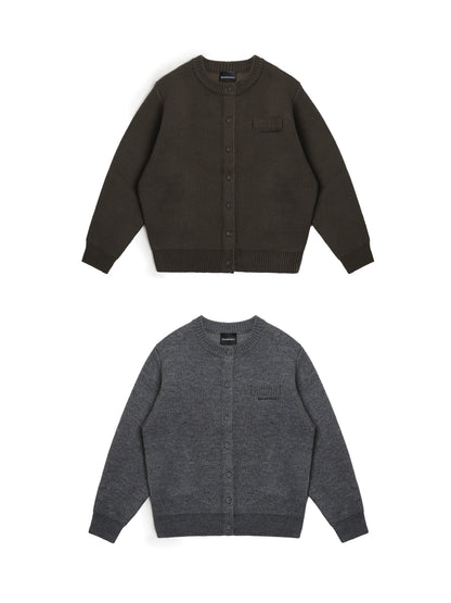 MASONPRINCE Self-Heating Round Neck Button Wool Cardigan