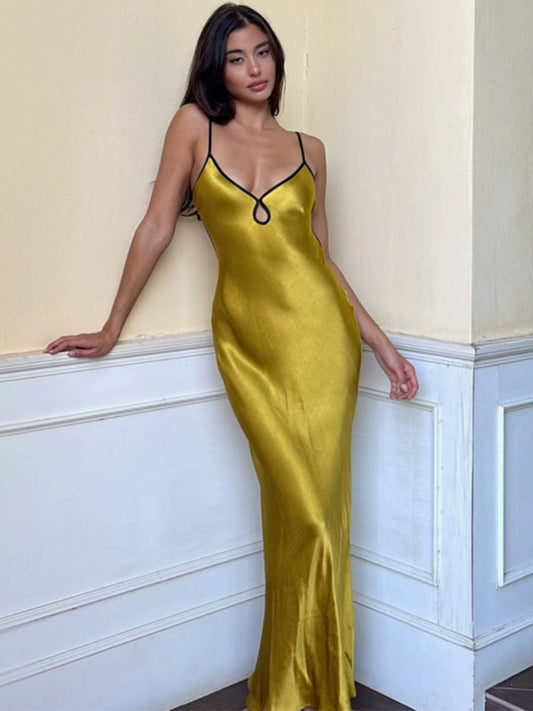 The French Silky Slip Long Dress
