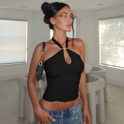 Beebe Knot-Front Halter Neck