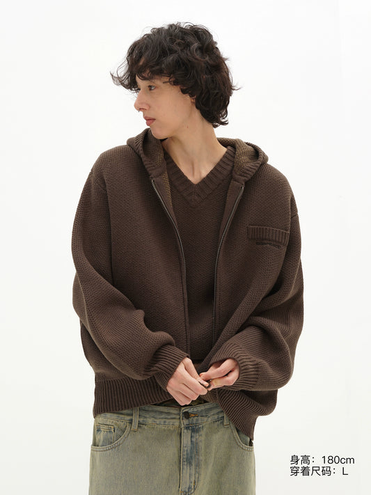 MASONPRINCE Self-Heating Hooded Zipper Cardigan