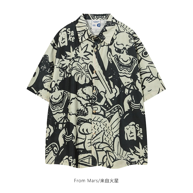 NUBI 'Bald Samurai' Japanese manga Short-sleeve Shirt