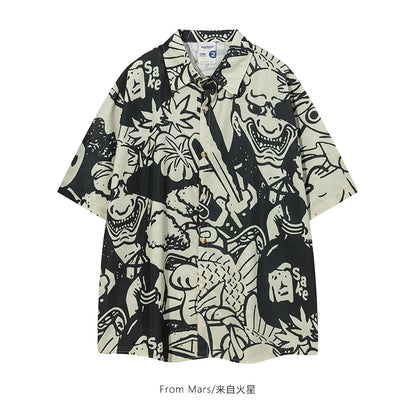 NUBI 'Bald Samurai' Japanese manga Short-sleeve Shirt