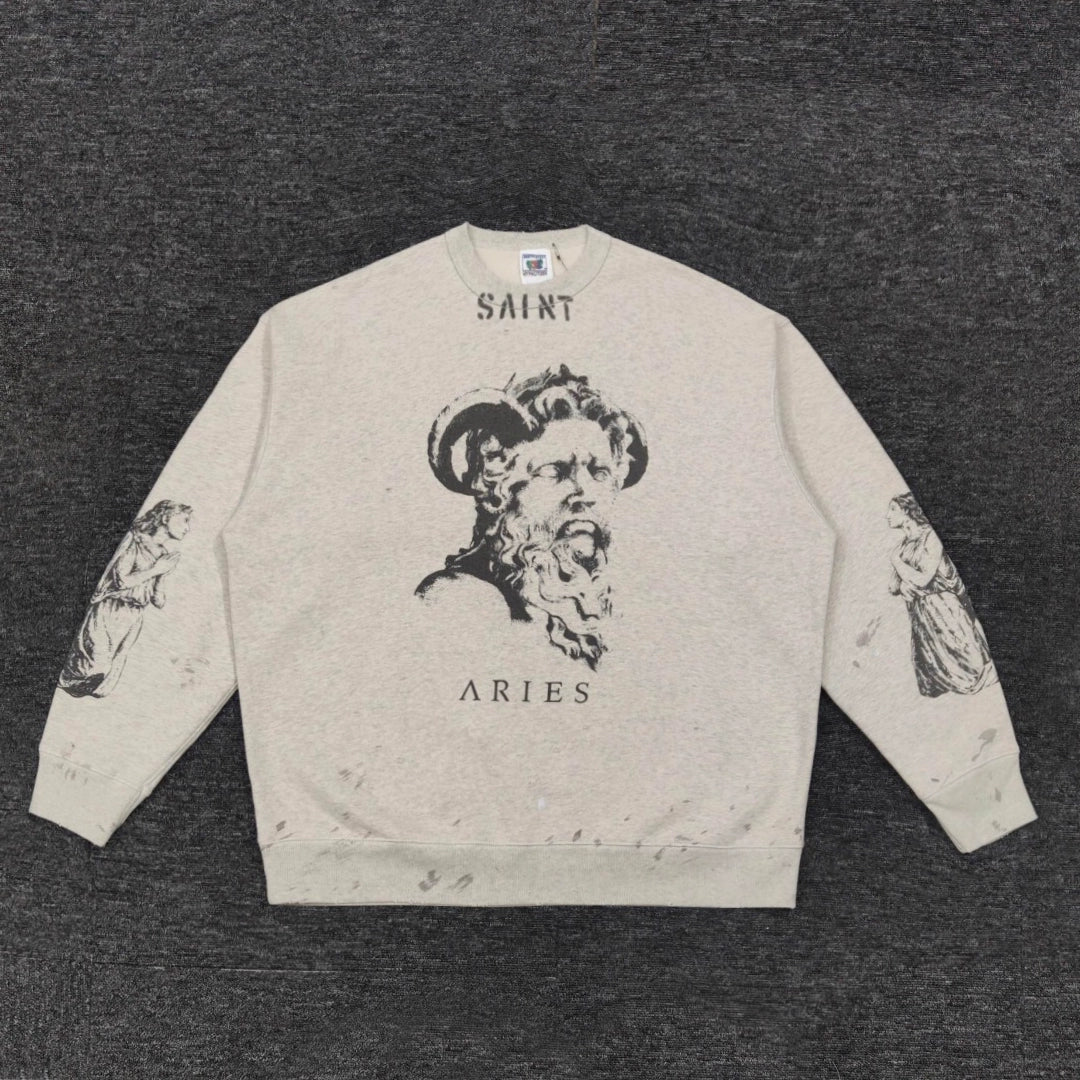 SAINT MICHEAL x ARISE RAGLAN Statue Crewneck Sweatshirt