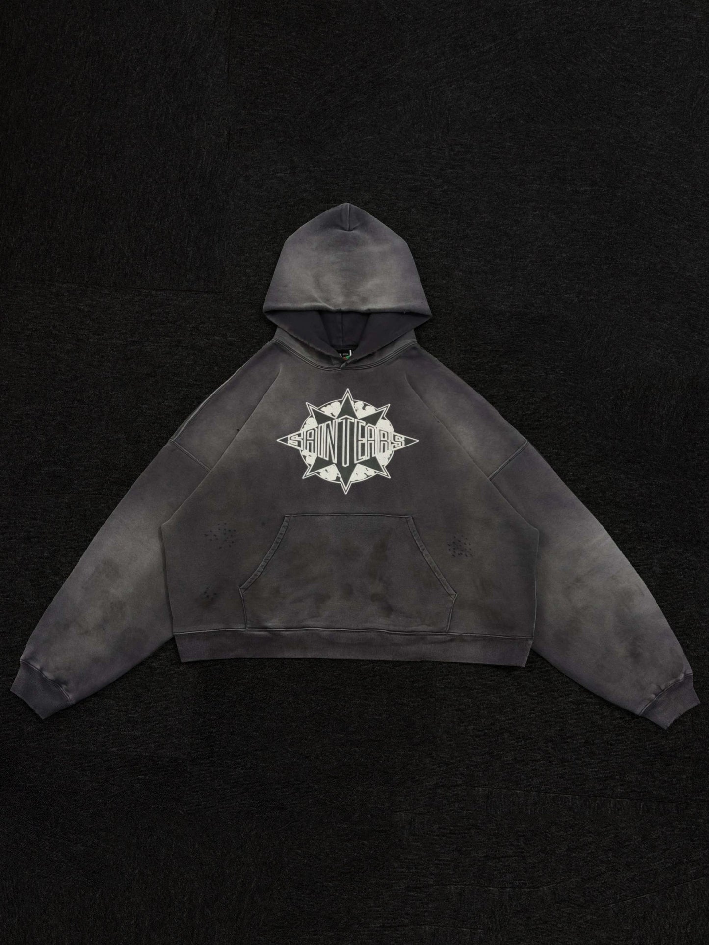 SAINT TEARS PENTAGRAM OLD WASHED HOODIE
