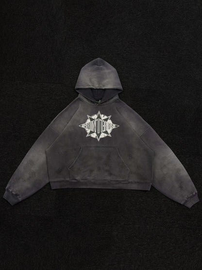 SAINT TEARS PENTAGRAM OLD WASHED HOODIE