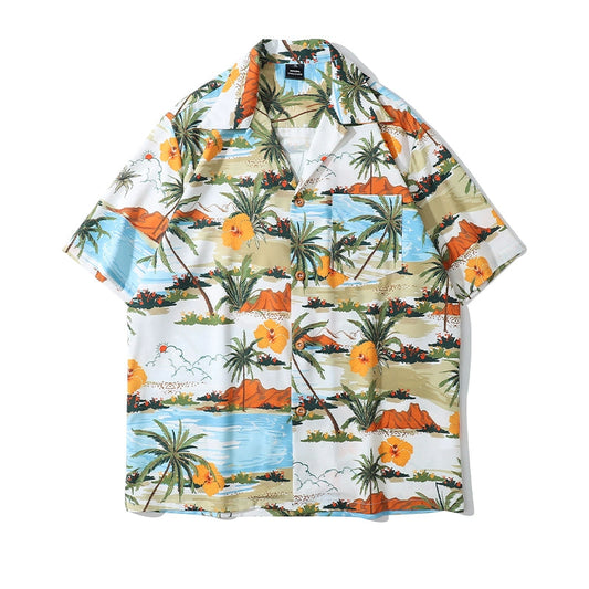 NUBI Loose Hawaiian-style Short-sleeved Shirt