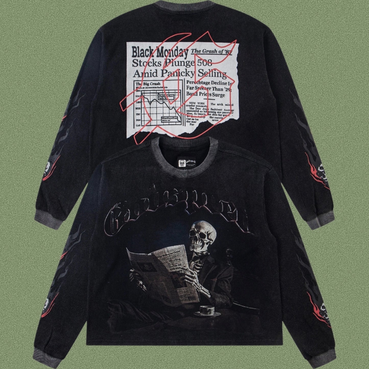 Godspeed Classic Skull Print West Coast Long Sleeve T-Shirt