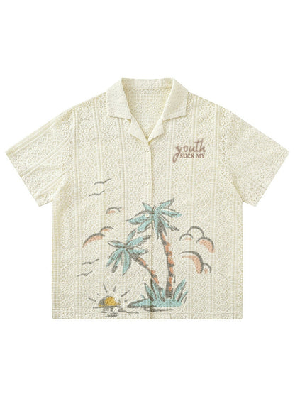 NUBI 'Palms' Oversize Summer Short-sleeve Shirt