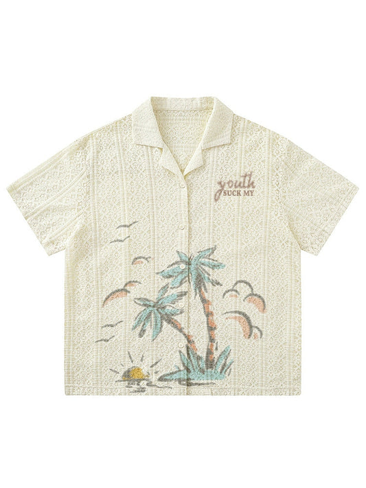 NUBI 'Palms' Oversize Summer Short-sleeve Shirt