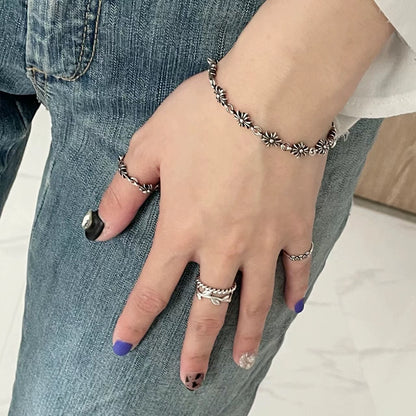 CHROME HEART CROSS FLOWER BRACELET