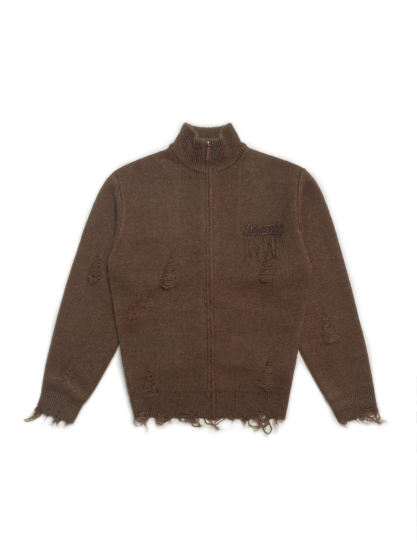MAISONPRINCE Merino wool Zippered Cardigan Sweater