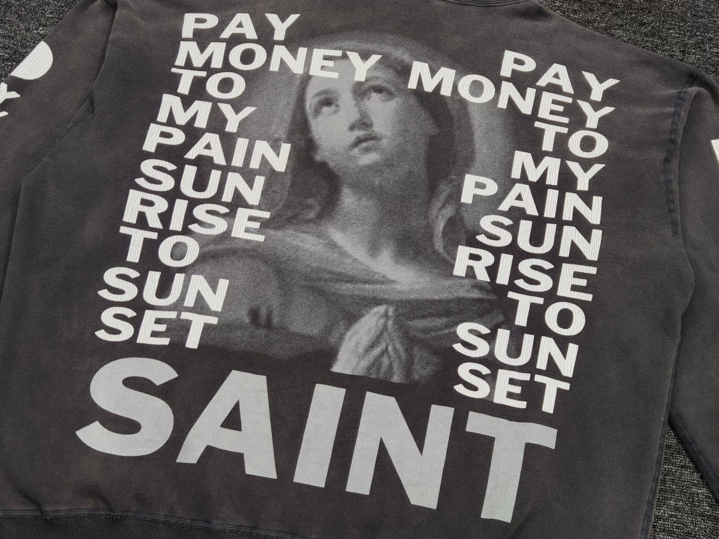 SAINT MICHEAL PTP BURNING MONEY HOODIE