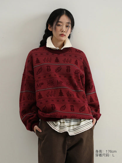 MASONPRINCE New Year's Eve Crewneck Cotton Sweater