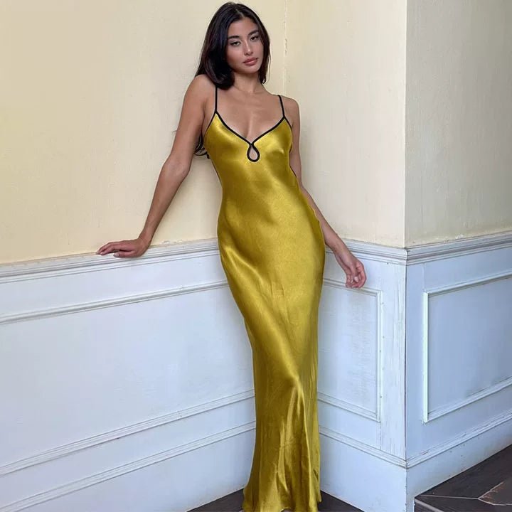 The French Silky Slip Long Dress