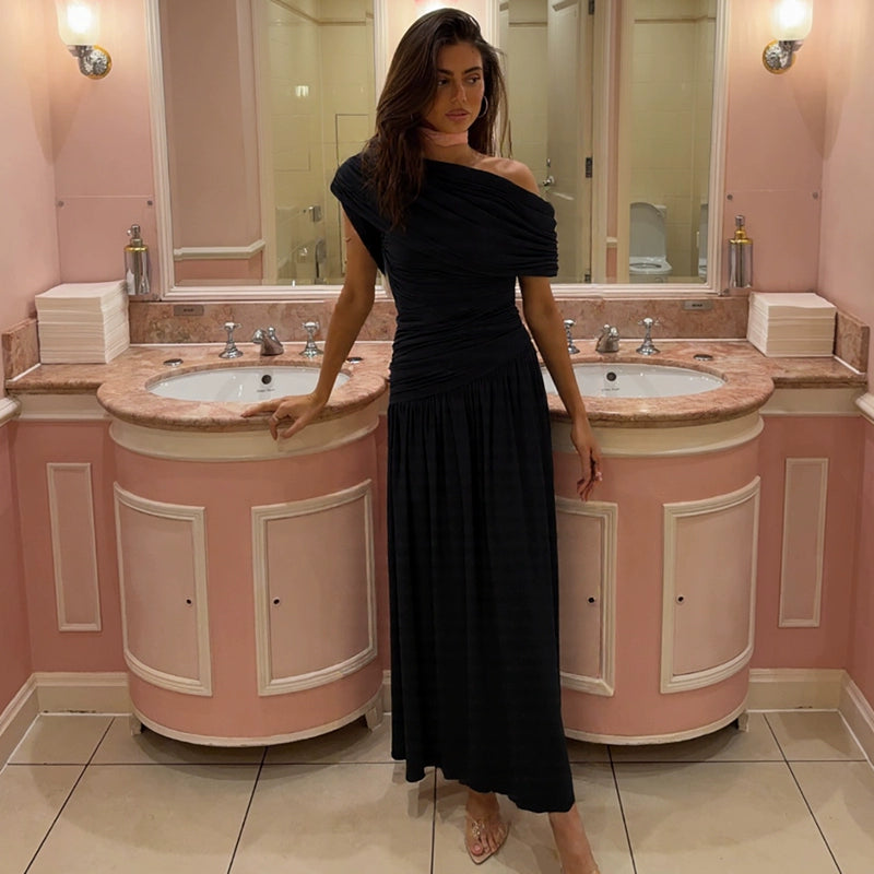 The Callan Elegant Slim Drape Dress