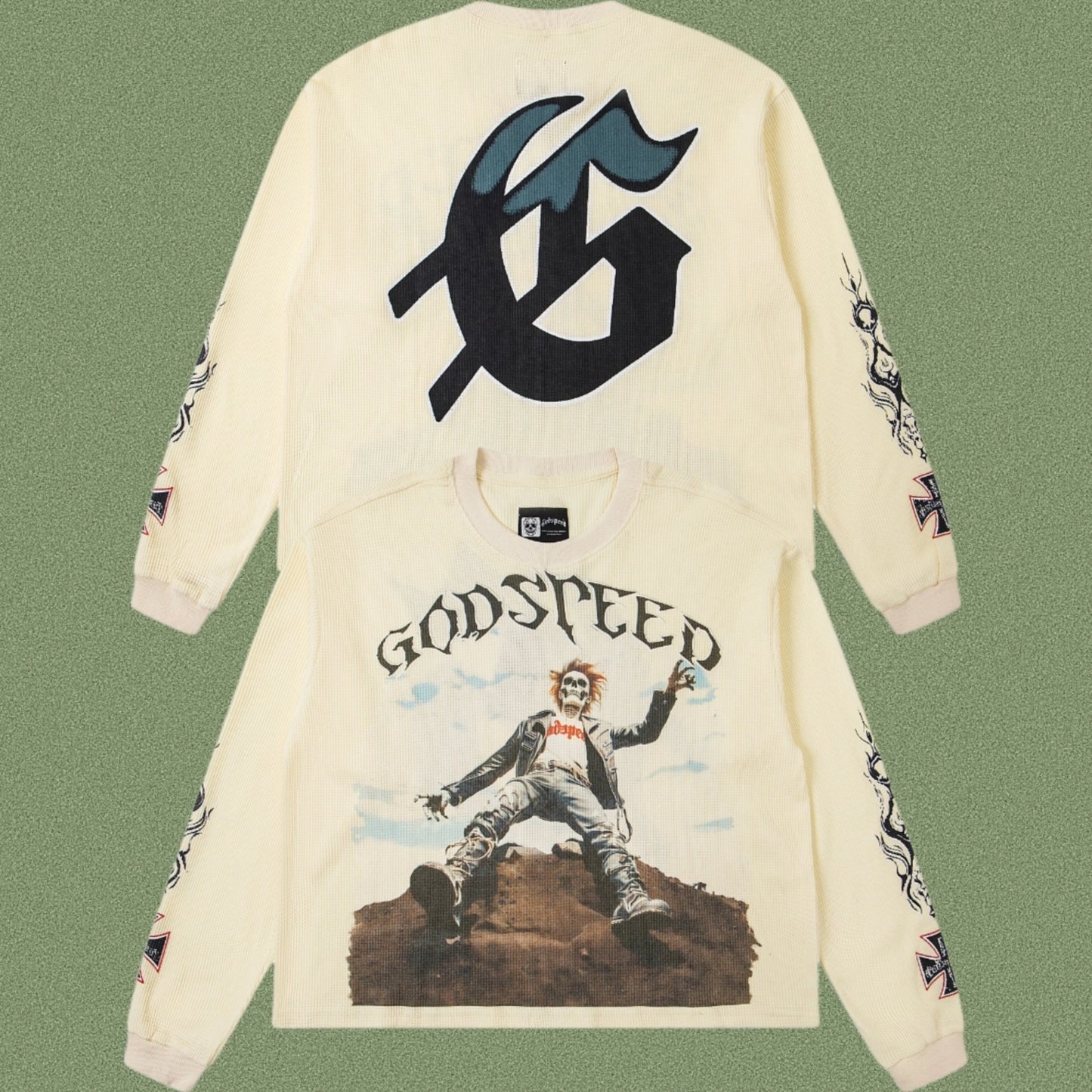 Godspeed Classic Skull Print West Coast Long Sleeve T-Shirt