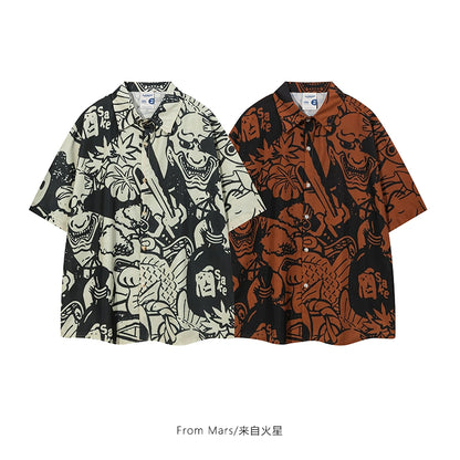 NUBI 'Bald Samurai' Japanese manga Short-sleeve Shirt