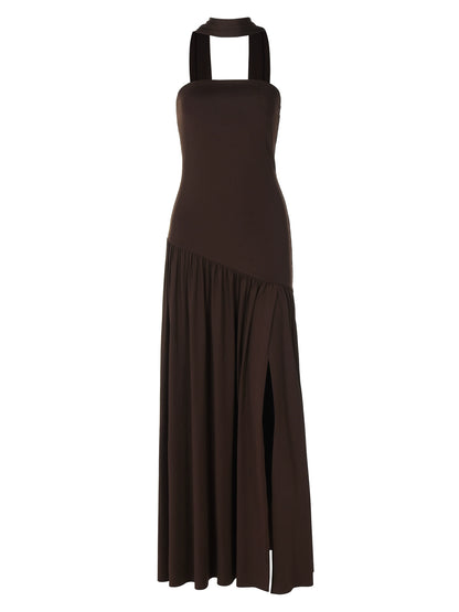 THE 'Lucasta' BAND COLLAR LONG DRESS