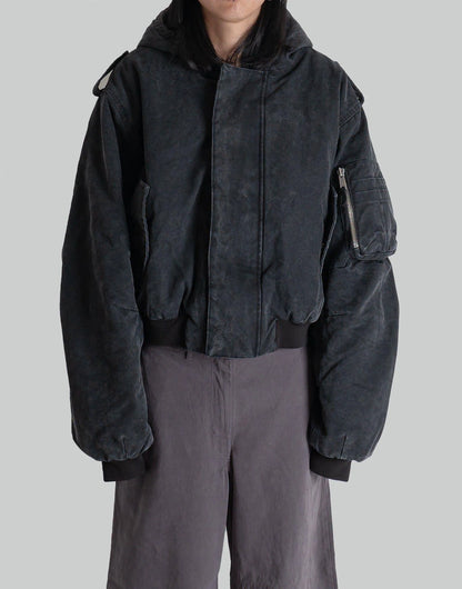 ENTIRE W2 BOMBER WASHED DISTRESSED JACKET