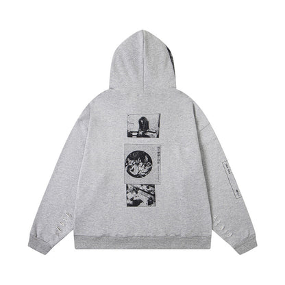 ENFANT RICHE DEPRIME ASSEMBLAGE ZIP HOODIE HEATHER GREY